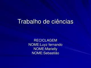 trabalho de ci ncias
