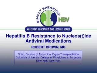 Hepatitis B Resistance to Nucleos(t)ide Antiviral Medications
