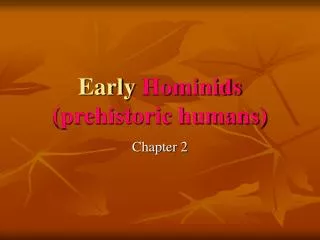 Early Hominids (prehistoric humans)
