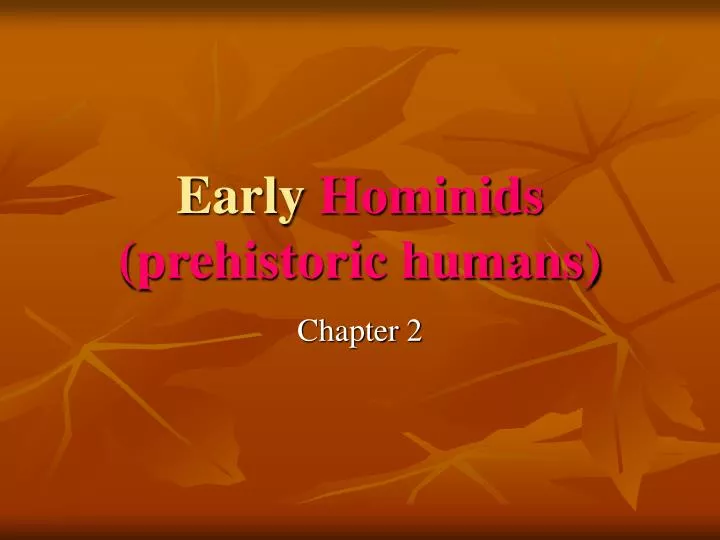 early hominids prehistoric humans