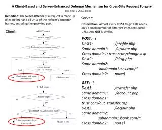 A Client-Based and Server-Enhanced Defense Mechanism for Cross-Site Request Forgery