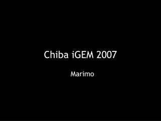Chiba iGEM 2007