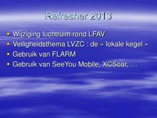 refresher 2013