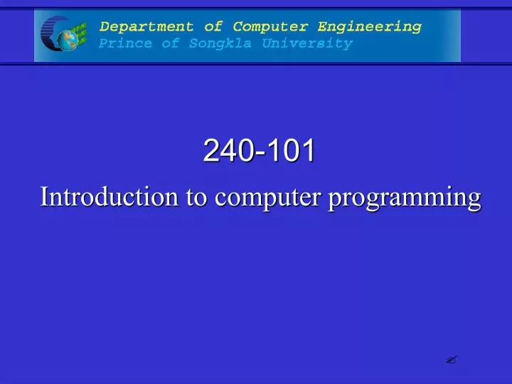 PPT - 240-101 Introduction To Computer Programming PowerPoint ...