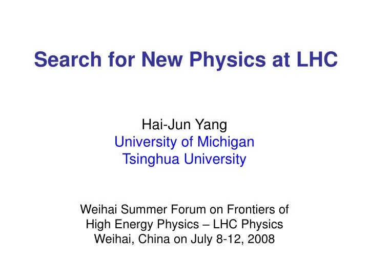 search for new physics at lhc