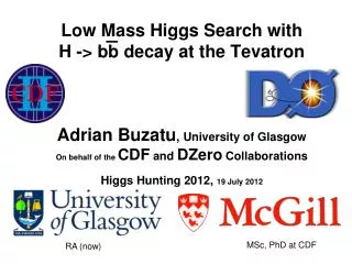 Low Mass Higgs Search with H -&gt; bb decay at the Tevatron