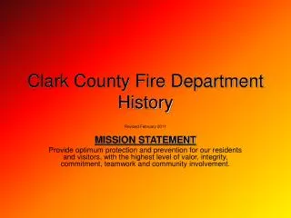 Clark County Fire Department History