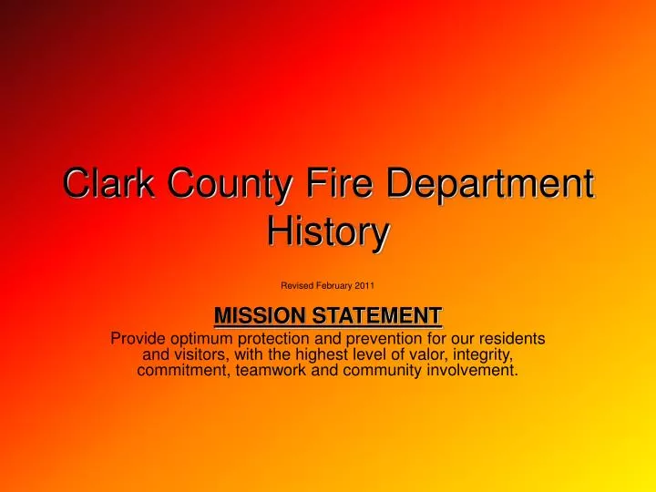 clark county fire department history