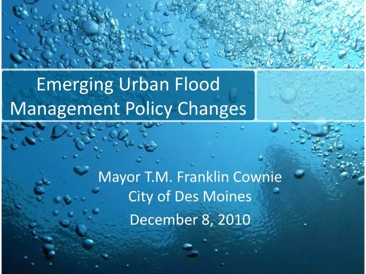emerging urban flood management policy changes