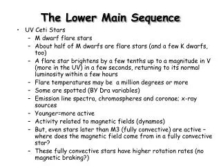 The Lower Main Sequence