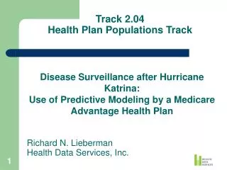 Track 2.04 Health Plan Populations Track