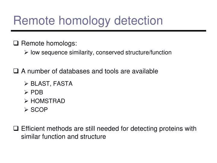 remote homology detection