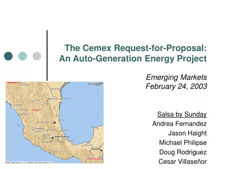 the cemex request for proposal an auto generation energy project emerging markets february 24 2003