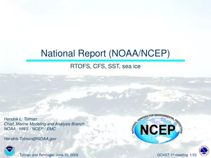 national report noaa ncep