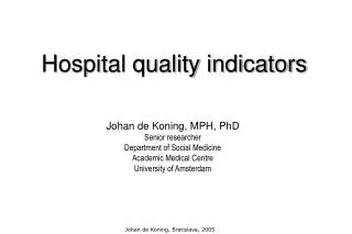 Hospital quality indicators
