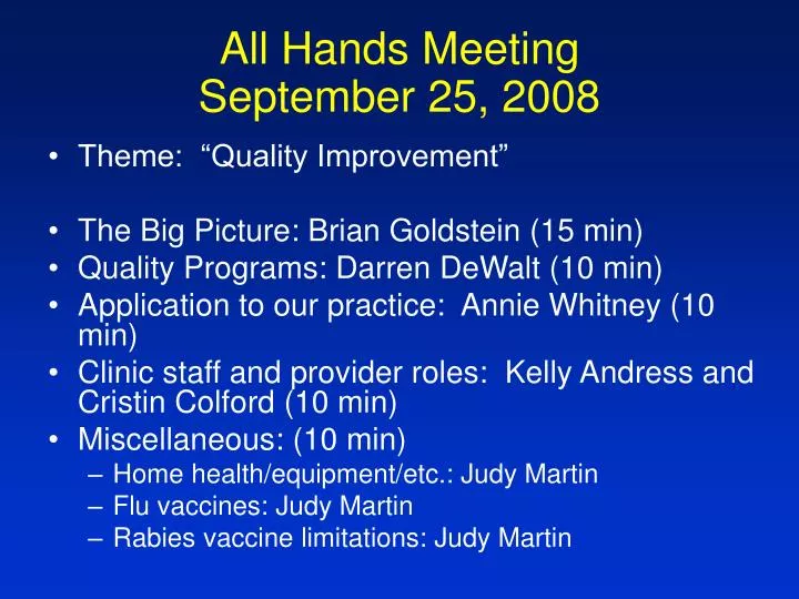 all hands meeting september 25 2008