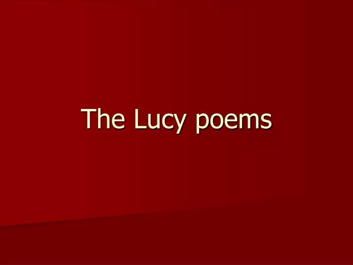 the lucy poems