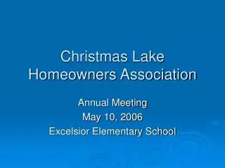 Christmas Lake Homeowners Association