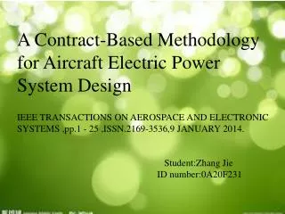 A Contract-Based Methodology for Aircraft Electric Power System Design