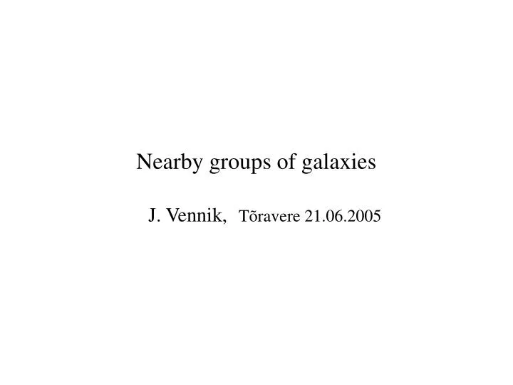 nearby groups of galaxies