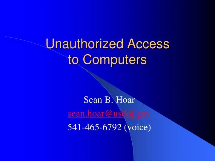 unauthorized access to computers