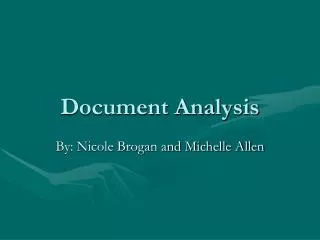 Document Analysis