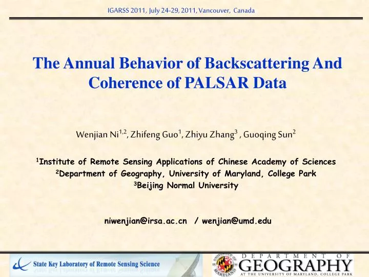 the annual behavior of backscattering and coherence of palsar data