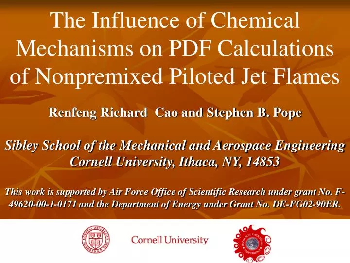 the influence of chemical mechanisms on pdf calculations of nonpremixed piloted jet flames