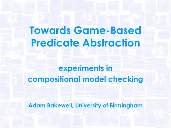 towards game based predicate abstraction