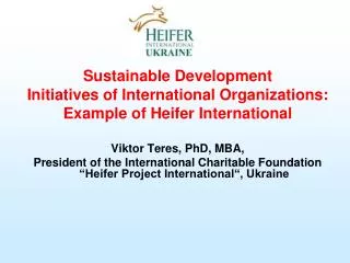 Sustainable Development Initiatives of International Organizations: