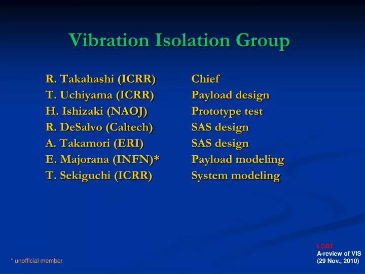vibration isolation group