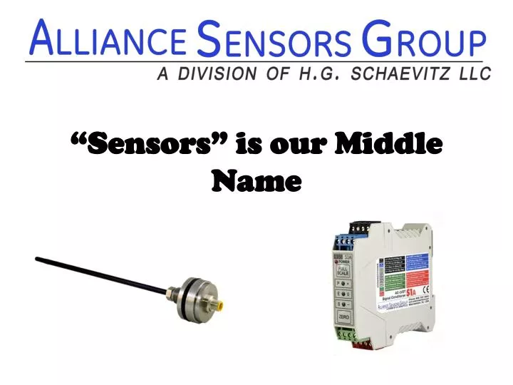 sensors is our middle name