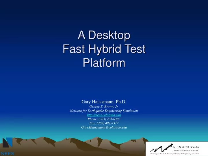 a desktop fast hybrid test platform