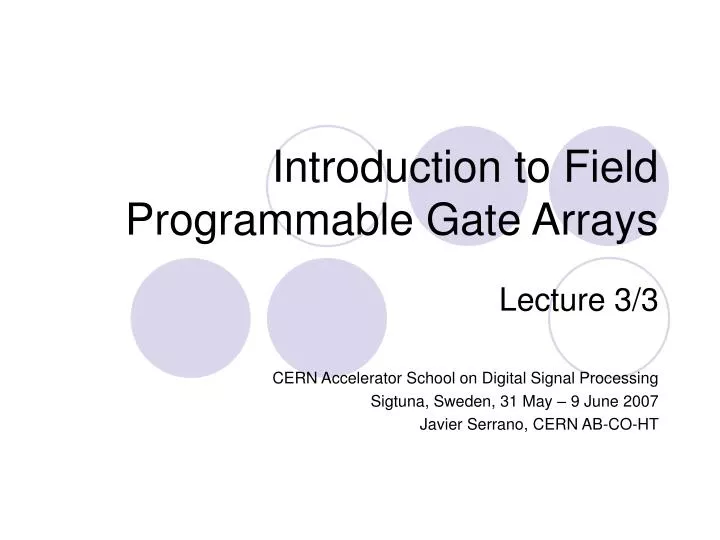introduction to field programmable gate arrays