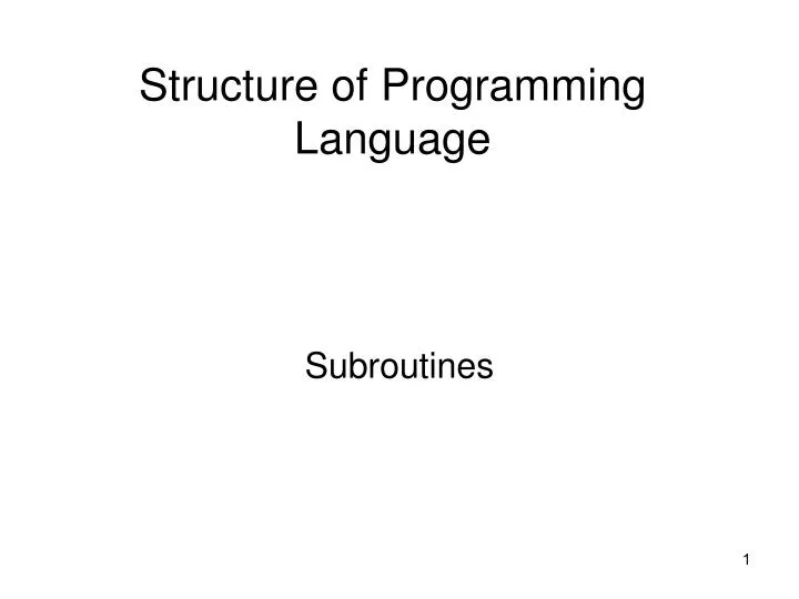 subroutines