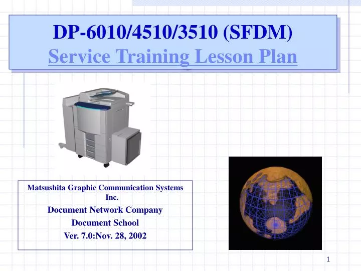 dp 6010 4510 3510 sfdm service training lesson plan