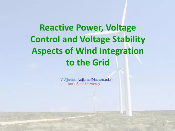 reactive power voltage control and voltage stability aspects of wind integration to the grid