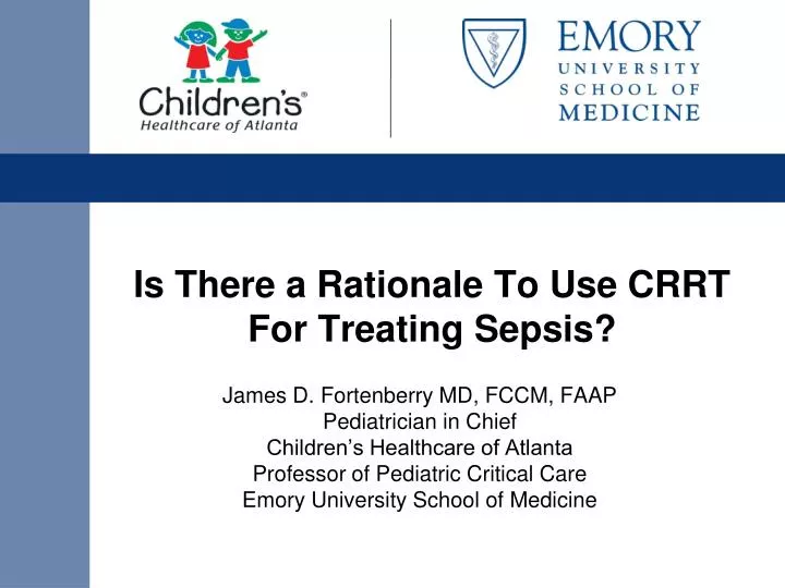 is there a rationale to use crrt for treating sepsis