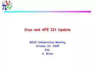 Cryo and AFE IIt Update