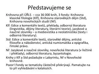 p edstavujeme se