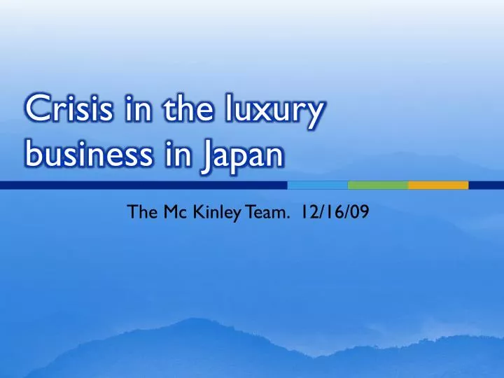 crisis in the luxury business in japan
