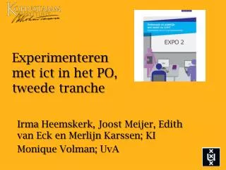 experimenteren met ict in het po tweede tranche
