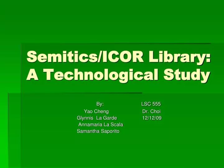 semitics icor library a technological study