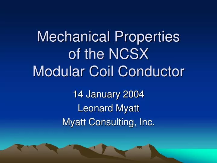 mechanical properties of the ncsx modular coil conductor