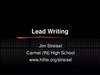 Lead Writing