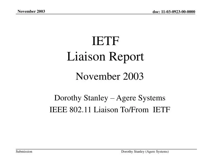 ietf liaison report