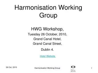 Harmonisation Working Group