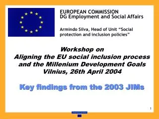 Workshop on Aligning the EU social inclusion process and the Millenium Development Goals