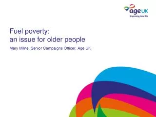 Fuel poverty: an issue for older people