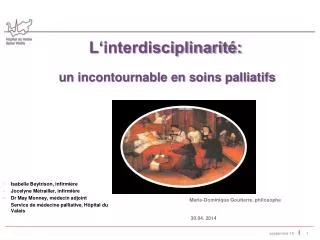 l interdisciplinarit un incontournable en soins palliatifs